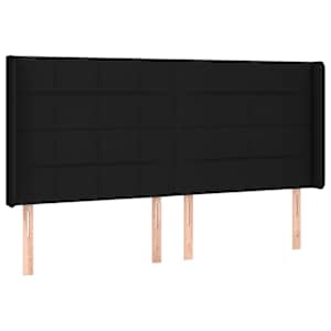 Čelo postele s LED černé 203 x 16 x 118/128 cm textil - obrázek 3