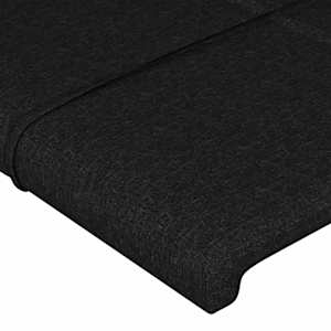 Čelo postele s LED černé 203 x 16 x 118/128 cm textil - obrázek 5