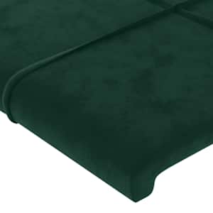 Čelo postele s LED tmavě zelené 103 x 16 x 118/128 cm samet - obrázek 5