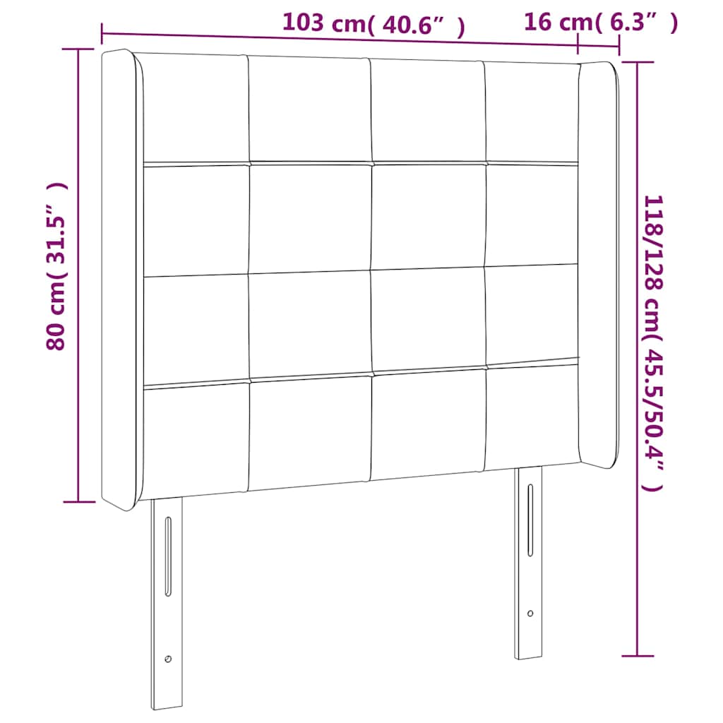 LED posteljno vzglavje temno modro 103x16x118/128 cm žamet - slika 7