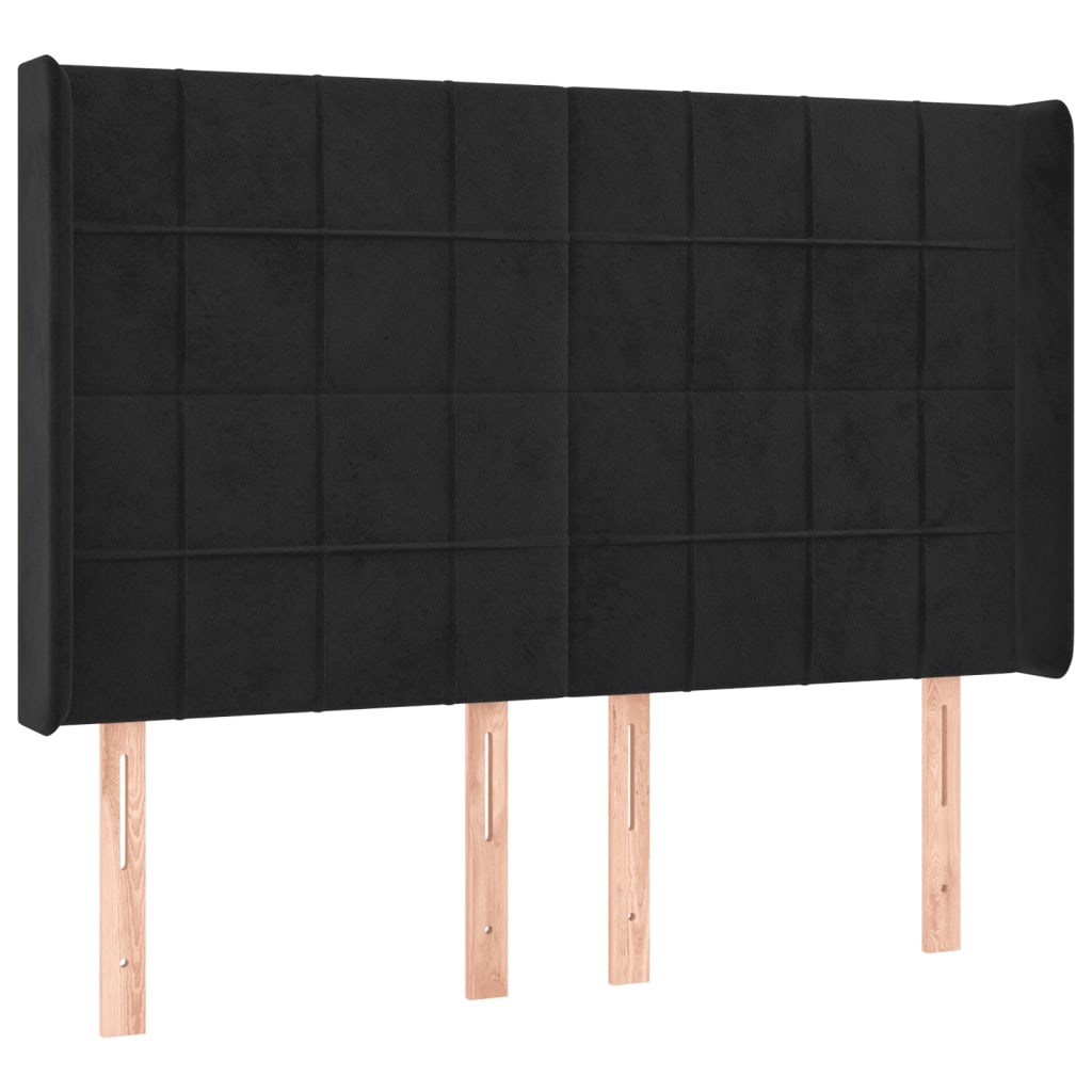 vidaXL Tête de lit à LED Noir 147x16x118/128 cm Velours