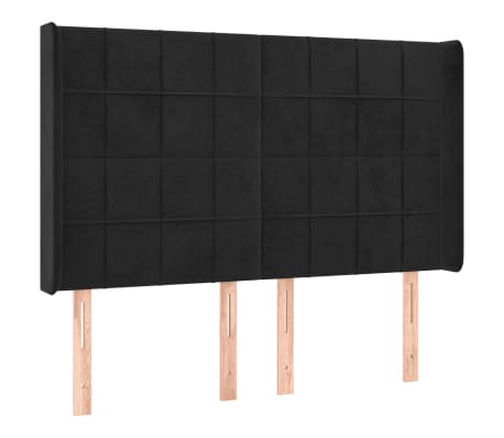 vidaXL Tête de lit à LED Noir 147x16x118/128 cm Velours