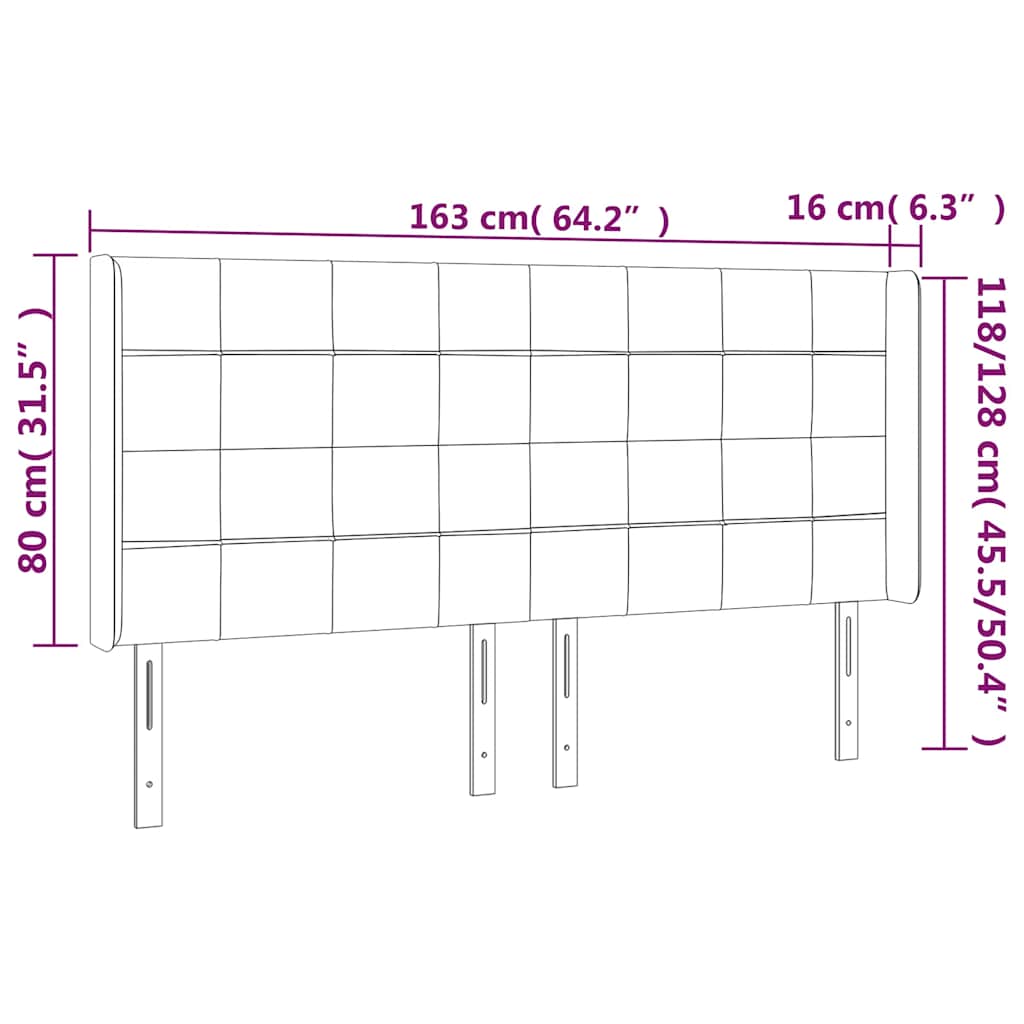 LED posteljno vzglavje temno zeleno 163x16x118/128 cm žamet - slika 7