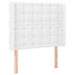 Čelo postele s LED bílé 83 x 16 x 118/128 cm umělá kůže - obrázek 3