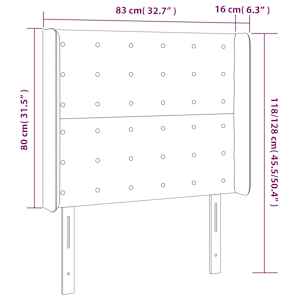 Čelo postele s LED bílé 83 x 16 x 118/128 cm umělá kůže - obrázek 6