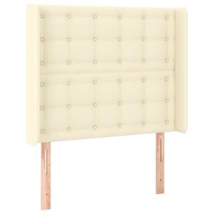 Čelo postele s LED krémové 83 x 16 x 118/128 cm umělá kůže - obrázek 3