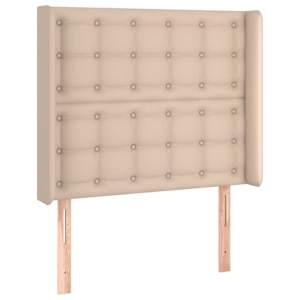 Čelo postele s LED cappuccino 83 x 16 x 118/128 cm umělá kůže - obrázek 3