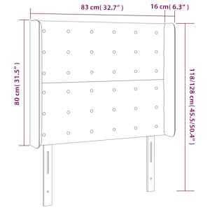 Čelo postele s LED cappuccino 83 x 16 x 118/128 cm umělá kůže - obrázek 6