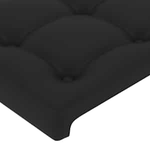Čelo postele s LED černé 93 x 16 x 118/128 cm umělá kůže - obrázek 5