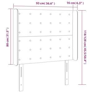 Čelo postele s LED černé 93 x 16 x 118/128 cm umělá kůže - obrázek 6