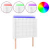 vidaXL LED-voodipeats, valge, 93x16x118/128 cm, kunstnahk