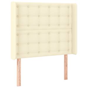 Čelo postele s LED krémové 93 x 16 x 118/128 cm umělá kůže - obrázek 3
