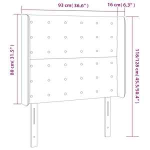 Čelo postele s LED krémové 93 x 16 x 118/128 cm umělá kůže - obrázek 6