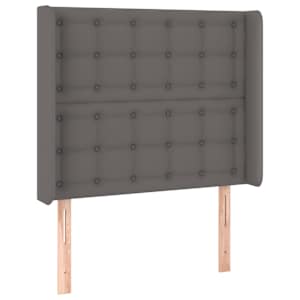 Čelo postele s LED šedé 93 x 16 x 118/128 cm umělá kůže - obrázek 3