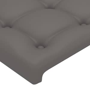 Čelo postele s LED šedé 93 x 16 x 118/128 cm umělá kůže - obrázek 5
