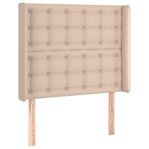 Čelo postele s LED cappuccino 93 x 16 x 118/128 cm umělá kůže - obrázek 3