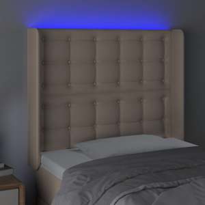 Čelo postele s LED cappuccino 93 x 16 x 118/128 cm umělá kůže - obrázek 4