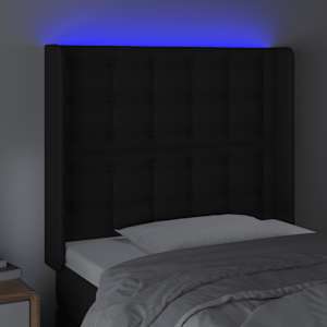 Čelo postele s LED černé 103 x 16 x 118/128 cm umělá kůže - obrázek 4