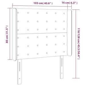 Čelo postele s LED černé 103 x 16 x 118/128 cm umělá kůže - obrázek 6
