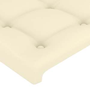 Čelo postele s LED krémové 103 x 16 x 118/128 cm umělá kůže - obrázek 5
