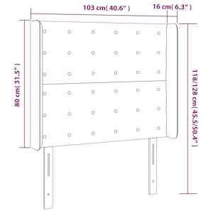 Čelo postele s LED krémové 103 x 16 x 118/128 cm umělá kůže - obrázek 6