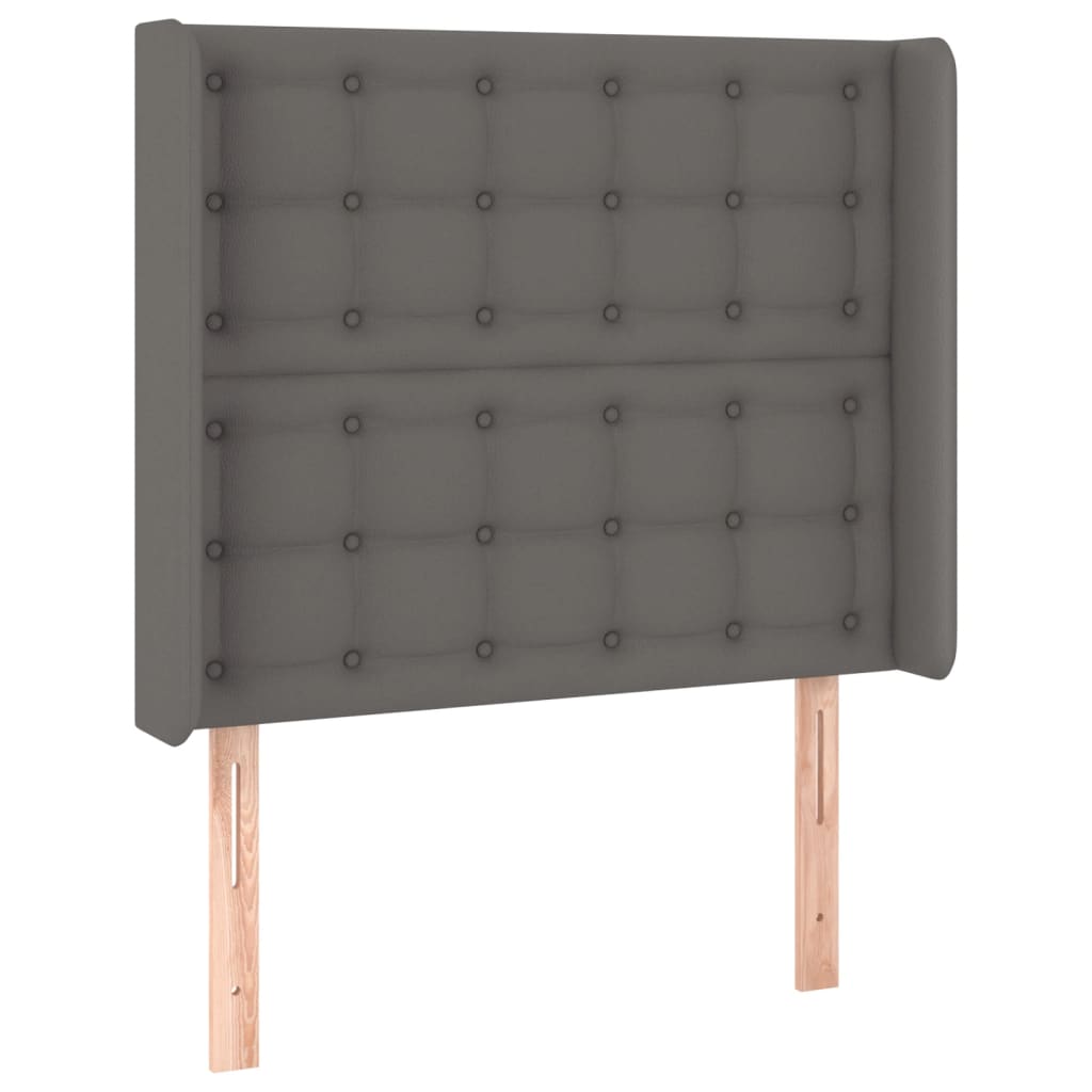 vidaXL Hoofdbord LED 103x16x118/128 cm kunstleer grijs afbeelding