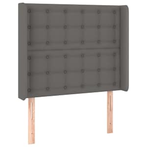 Čelo postele s LED šedé 103 x 16 x 118/128 cm umělá kůže - obrázek 3