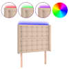 vidaXL LED-voodipeats, Cappuccino, 103x16x118/128 cm, kunstnahk