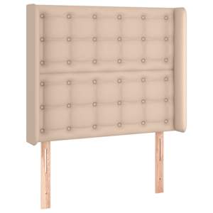 Čelo postele s LED cappuccino 103 x 16 x 118/128 cm umělá kůže - obrázek 3