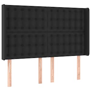 Čelo postele s LED černé 147 x 16 x 118/128 cm umělá kůže - obrázek 3