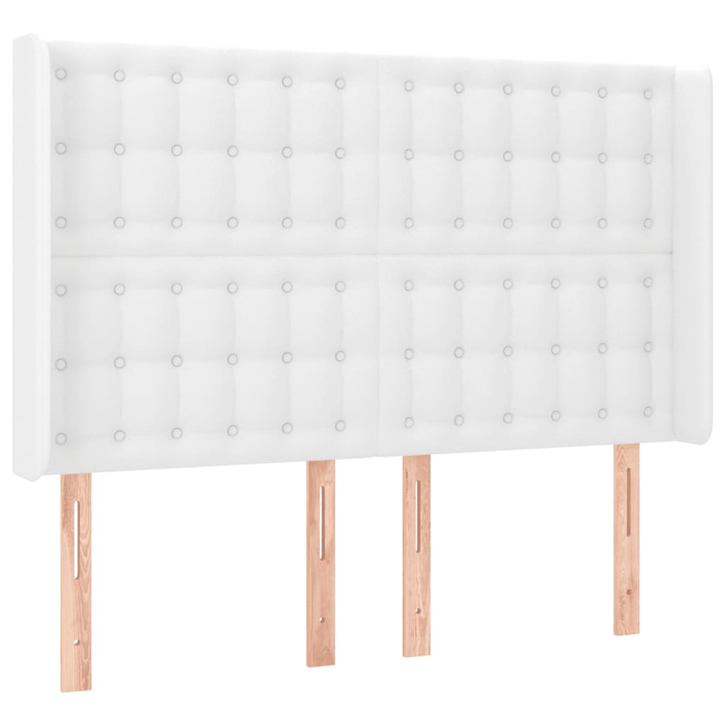 Thumbnail - vidaXL LED Kopfteil Weiß 147x16x118/128 cm Kunstleder