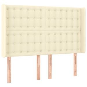 Čelo postele s LED krémové 147 x 16 x 118/128 cm umělá kůže - obrázek 3