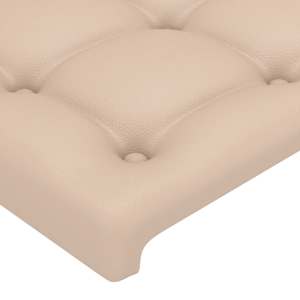 Čelo postele s LED cappuccino 147 x 16 x 118/128 cm umělá kůže - obrázek 5
