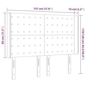 Čelo postele s LED cappuccino 147 x 16 x 118/128 cm umělá kůže - obrázek 6