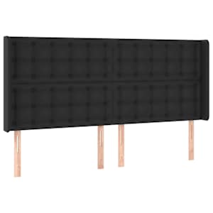 Čelo postele s LED černé 163 x 16 x 118/128 cm umělá kůže - obrázek 3