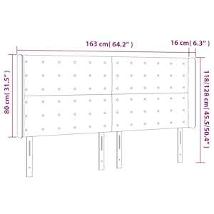 Čelo postele s LED krémové 163 x 16 x 118/128 cm umělá kůže - obrázek 6