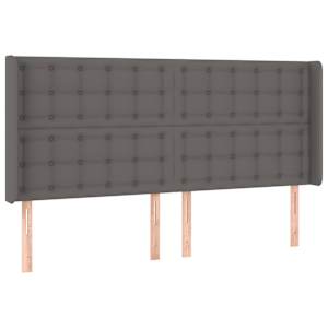 Čelo postele s LED šedé 163 x 16 x 118/128 cm umělá kůže - obrázek 3