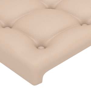Čelo postele s LED cappuccino 163 x 16 x 118/128 cm umělá kůže - obrázek 5