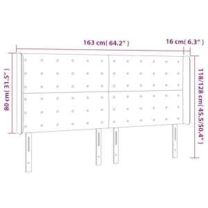 Čelo postele s LED cappuccino 163 x 16 x 118/128 cm umělá kůže - obrázek 6