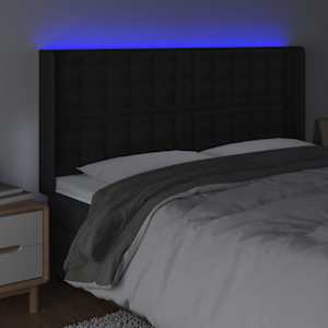 Čelo postele s LED černé 183 x 16 x 118/128 cm umělá kůže - obrázek 4