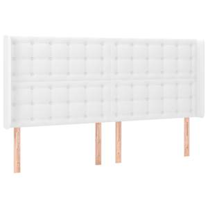 Čelo postele s LED bílé 183 x 16 x 118/128 cm umělá kůže - obrázek 3