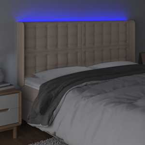 Čelo postele s LED cappuccino 183 x 16 x 118/128 cm umělá kůže - obrázek 4