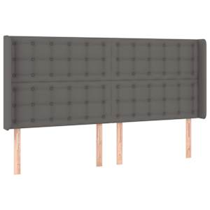 Čelo postele s LED šedé 203 x 16 x 118/128 cm umělá kůže - obrázek 3