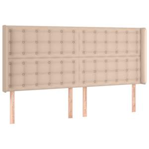 Čelo postele s LED cappuccino 203 x 16 x 118/128 cm umělá kůže - obrázek 3
