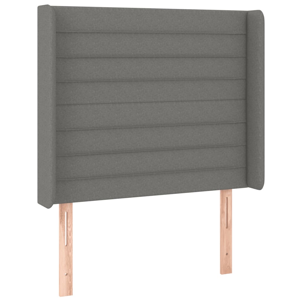 vidaXL Hoofdbord LED 83x16x118/128 cm stof donkergrijs afbeelding