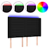vidaXL LED-voodipeats, must, 147x16x118/128 cm, kangas
