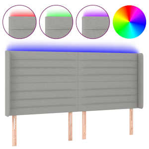 vidaXL LED-voodipeats, helehall, 163x16x118/128 cm, kangas