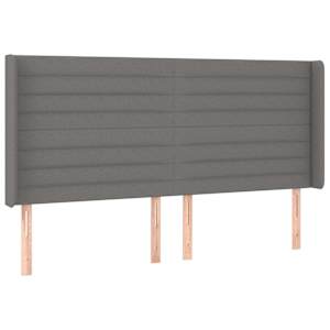 Čelo postele s LED tmavě šedé 163 x 16 x 118/128 cm textil - obrázek 3