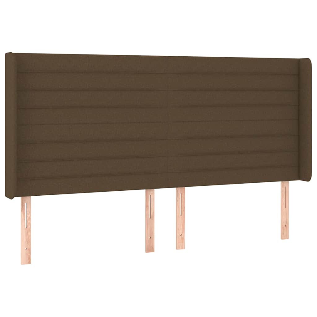vidaXL Hoofdbord LED 183x16x118/128 cm stof donkerbruin bruin, foto 4