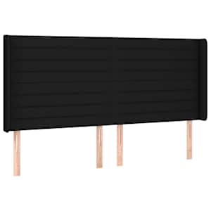 Čelo postele s LED černé 203 x 16 x 118/128 cm textil - obrázek 3